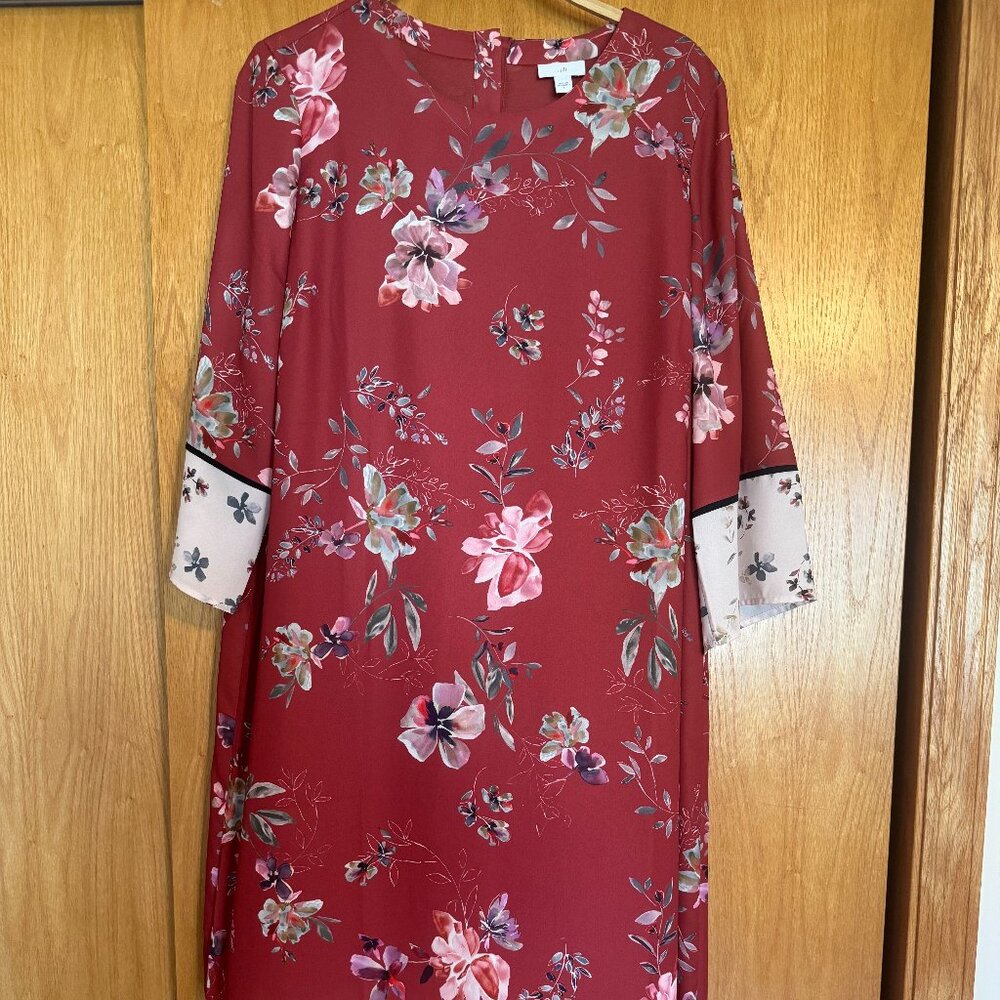 NWOT J JILL RUST MIDI DRESS SIZE LARGE